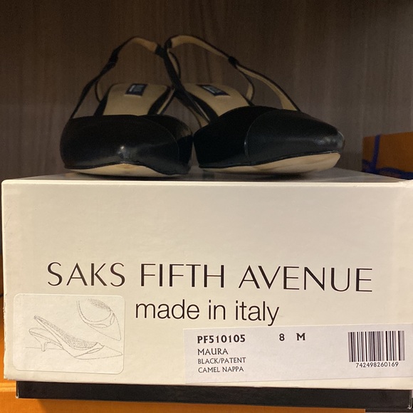 Black Maura Patent/ Napa leather Saks Fifth Ave Brand New low Heels - Picture 7 of 7
